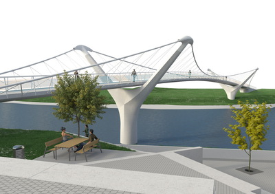 Nová radotínská lávka se podobá mostu Millennium Bridge v Londýně